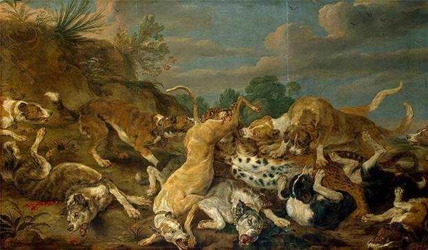 Пауль де Вос Охота на леопарда 1630е г.